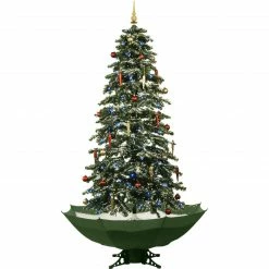 Fraser Hill Farm Let It Snow Series 67" Snowing Musical Christmas Tree W/ Green Base And Snow