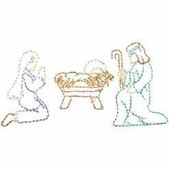 Fraser Hill Farm 3-Piece Nativity Set W/ Joseph (51" X 34"), Mary (43" X 33") And Jesus (37" X 32") Lights