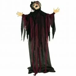 Fraser Hill Farm Life-Size Poseable Animatronic Witch With Light-up Colorful Eyes (Ruth)