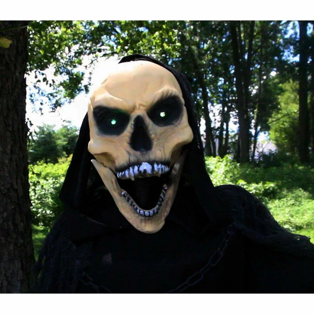 Fraser Hill Farm Life-Size Poseable Animatronic Reaper With Flashing Colorful Eyes (Frank) - Image 9