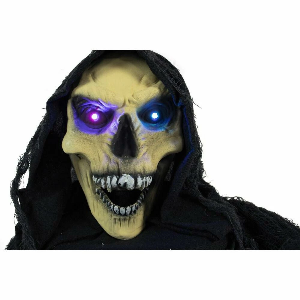 Fraser Hill Farm Life-Size Poseable Animatronic Reaper With Flashing Colorful Eyes (Frank) - Image 15