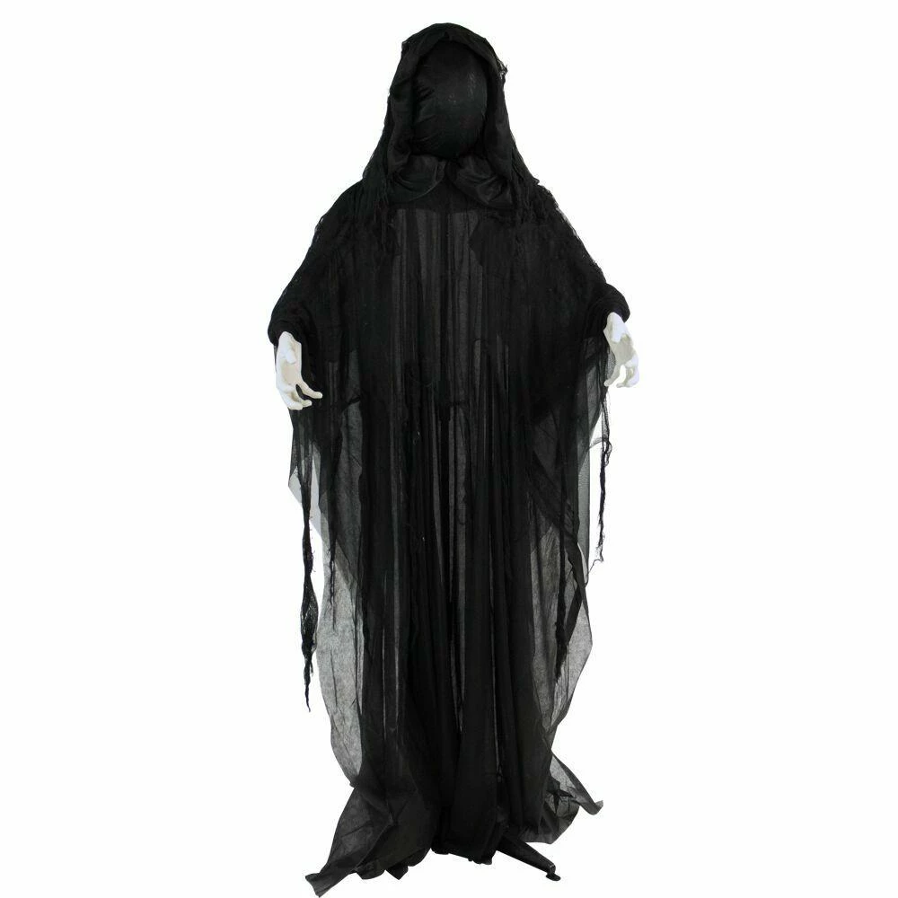 Fraser Hill Farm Haunted Hill Farm 65-In. Animatronic Reaper, Indoor Or Outdoor Halloween Decoration, Light-up Face, Poseable, Battery-Operated, HHRPR-4FLSA
