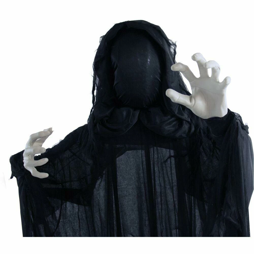 Fraser Hill Farm Haunted Hill Farm 65-In. Animatronic Reaper, Indoor Or Outdoor Halloween Decoration, Light-up Face, Poseable, Battery-Operated, HHRPR-4FLSA - Image 7