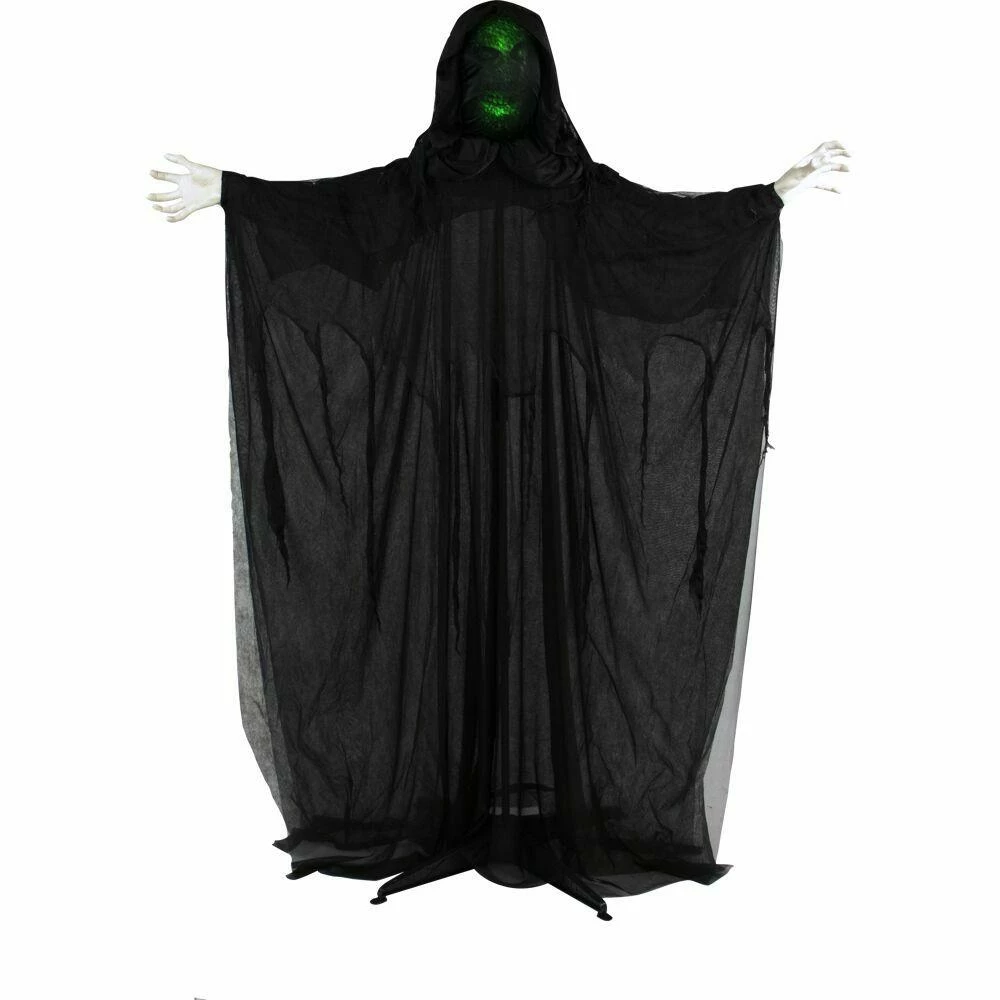 Fraser Hill Farm Haunted Hill Farm 65-In. Animatronic Reaper, Indoor Or Outdoor Halloween Decoration, Light-up Face, Poseable, Battery-Operated, HHRPR-4FLSA - Image 10