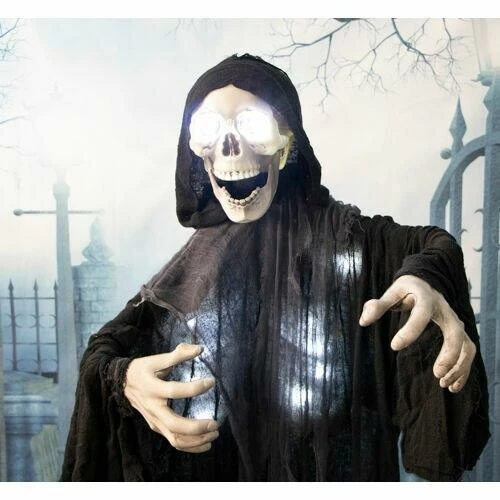 Fraser Hill Farm Life-Size Animatronic Grim Reaper With Flashing Eyes And Ribs - Image 2
