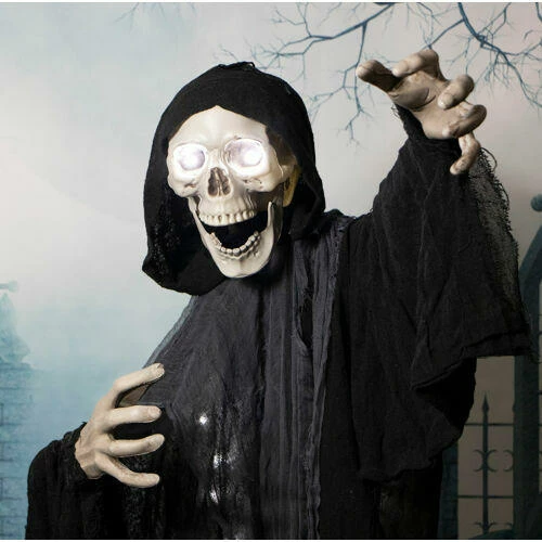 Fraser Hill Farm Life-Size Animatronic Grim Reaper With Flashing Eyes And Ribs - Image 3