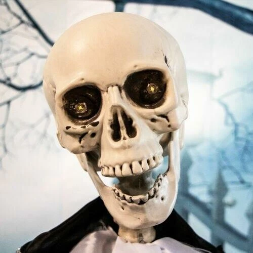 Fraser Hill Farm Haunted Hill Farm 63-In. Talking Skeleton Groom Prop W/ Flashing Eyes, Indoor Or Covered Outdoor Halloween Decoration, Battery-Operated, Bones, HHRPR-1FL - Image 5