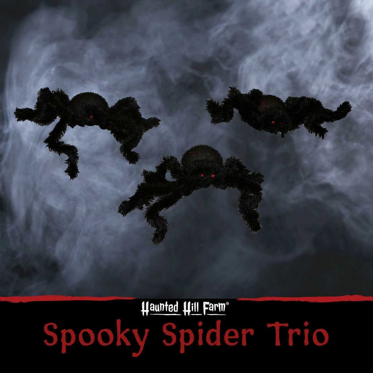 Fraser Hill Farm Haunted Hill Farm Three 2-ft. Light-Up Spider Stakes, Battery-Operated - Image 3